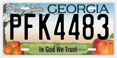 GA license plate PFK4483