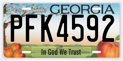 GA license plate PFK4592