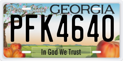 GA license plate PFK4640