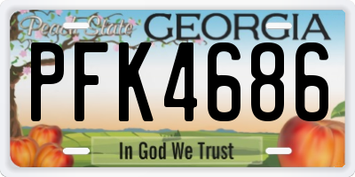GA license plate PFK4686