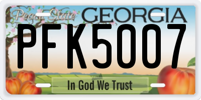 GA license plate PFK5007