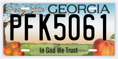 GA license plate PFK5061