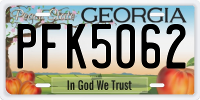 GA license plate PFK5062