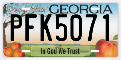 GA license plate PFK5071