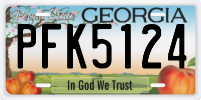 GA license plate PFK5124