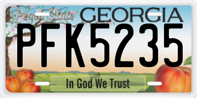 GA license plate PFK5235