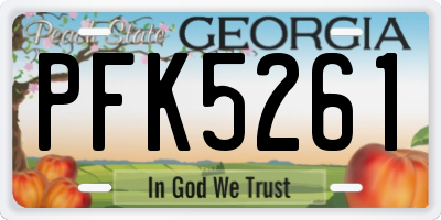 GA license plate PFK5261