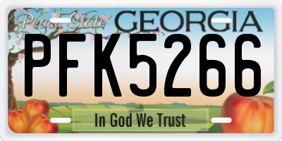 GA license plate PFK5266