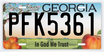 GA license plate PFK5361