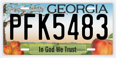 GA license plate PFK5483