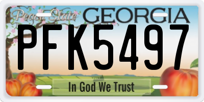 GA license plate PFK5497