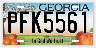 GA license plate PFK5561