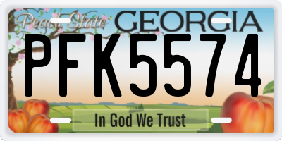 GA license plate PFK5574