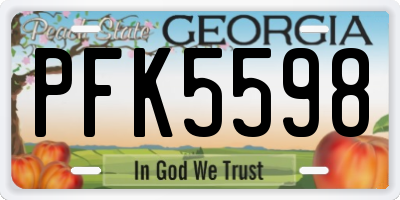 GA license plate PFK5598