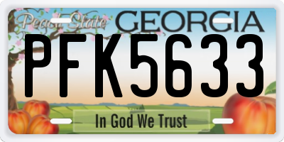 GA license plate PFK5633