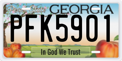 GA license plate PFK5901