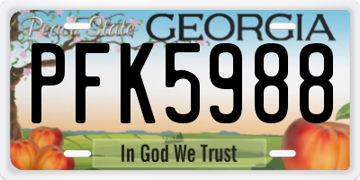 GA license plate PFK5988