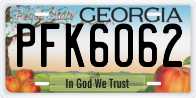 GA license plate PFK6062