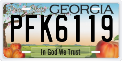 GA license plate PFK6119