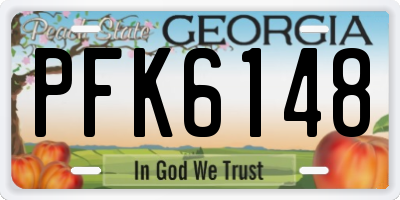 GA license plate PFK6148