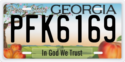 GA license plate PFK6169