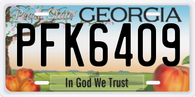 GA license plate PFK6409
