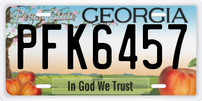 GA license plate PFK6457