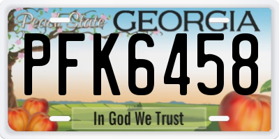 GA license plate PFK6458