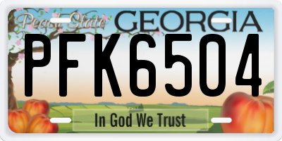 GA license plate PFK6504