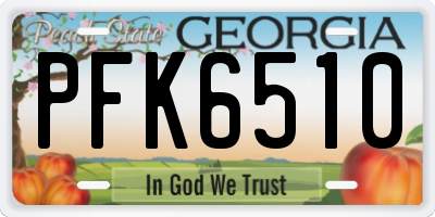 GA license plate PFK6510