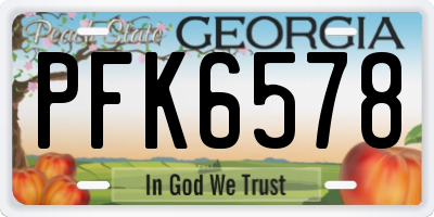 GA license plate PFK6578