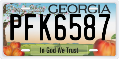 GA license plate PFK6587