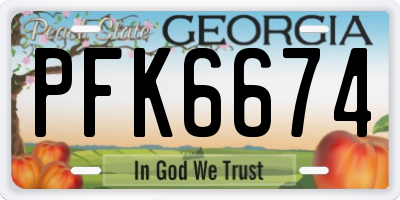 GA license plate PFK6674