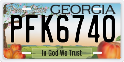 GA license plate PFK6740