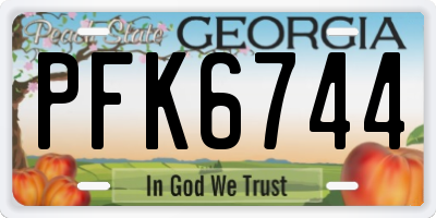 GA license plate PFK6744