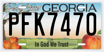GA license plate PFK7470