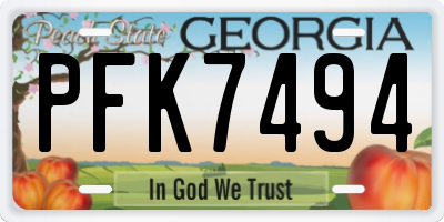 GA license plate PFK7494
