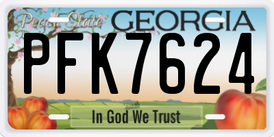 GA license plate PFK7624