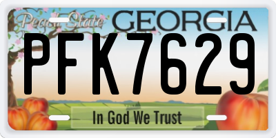 GA license plate PFK7629