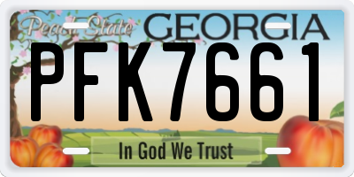 GA license plate PFK7661