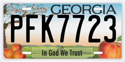GA license plate PFK7723