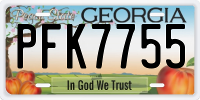 GA license plate PFK7755