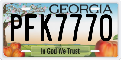 GA license plate PFK7770