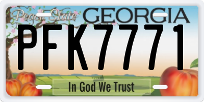 GA license plate PFK7771