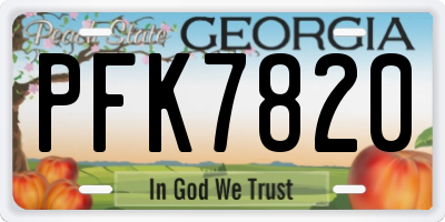 GA license plate PFK7820