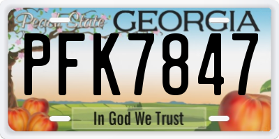 GA license plate PFK7847
