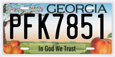 GA license plate PFK7851