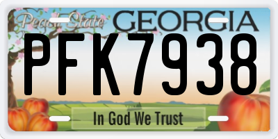 GA license plate PFK7938