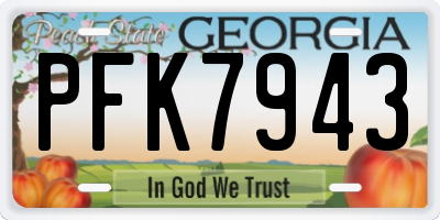 GA license plate PFK7943