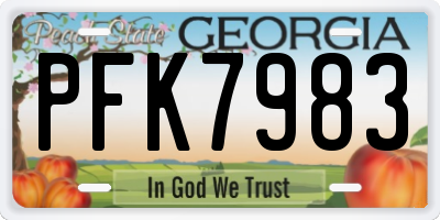 GA license plate PFK7983